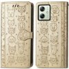 PROTEMIO 67034 ART ANIMALS Peňaženkový obal pre Motorola Moto G54 5G / G54 5G Power Edition zlatý