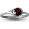 A-B Women's silver ring in the shape of an eye with a round natural garnet CS-61405