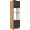 Bývaj s nami SK, STELLA 60 DPM vysoká skrinka na vstavanú rúru, šedá/dub Artisan LTD,MDF