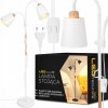 Stojacia lampa LEDTechnics Stojacia lampa E27 20 W biela, hnedá