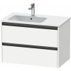 DURAVIT Ketho 2 závesná skrinka pod asymetrické umývadlo (ľavé), 2 zásuvky, 810 x 480 x 549 mm, biela matná, K25267018180000