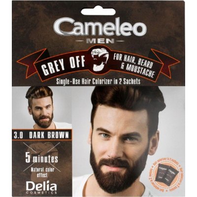 Delia Cosmetics Cameleo Men redukcia šedín pre mužov odtieň 3.0 Dark Brown 2x15ml