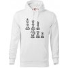 Šachové figúrky kreslené - Mikina pánska Cape s kapucňou - 3XL ( Biela )
