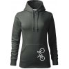 Bicykel na výšku - Mikina dámská Cape s kapucí - S ( Tmavá bridlica (sivá so zeleným nádychom) )