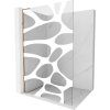 Mexen Kioto L, sprchová zástena Walk-In 70 x 200 cm, 8mm číre sklo biely vzor, ružové zlato profil, 800-070-103-60-97