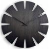 Luxusné dubové nástenné hodiny, čierne - ručičky čierne, 50 cm