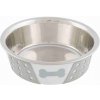 Trixie Nerezová miska so silikónovým opláštením 0,4 l/ 14 cm bielo/šedá