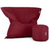 SakyPaky set Kanafas sedací vak s taburetem červená