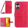 Peňaženkové kožené puzdro Sun Flower na Oppo A38 - Ružová červená