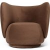 Ferm Living Kreslo Rico Rich Velvet – hnedé