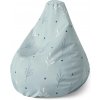 Sablio Sedací vak Pear Modré a Biele lístky - 70 x 95 x 15 cm