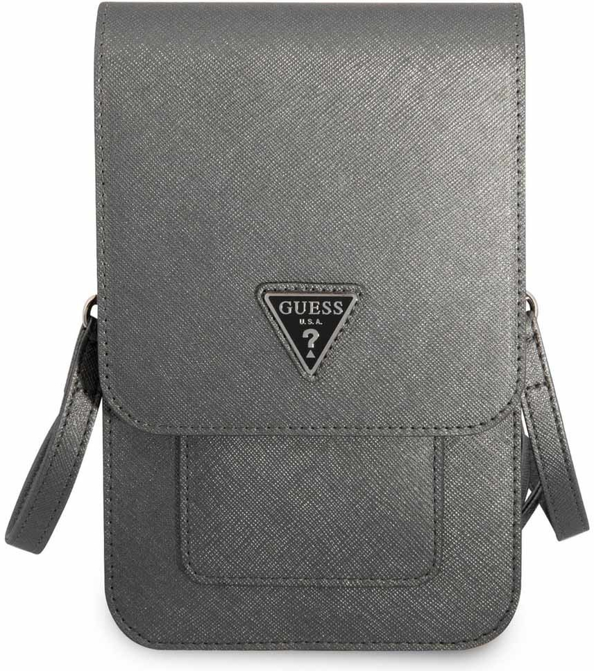 Púzdro Guess PU Saffiano Triangle Logo Phone Bag Grey