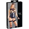 Body s otevřeným rozkrokem a odhalenými ňadry + pouta Cottelli Collection