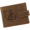 Hnedá pánska brúsená kožená peňaženka zverokruh Vodnár