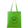 Matematické hodiny - Taška bavlnená - 42 x 38 cm ( Apple Green )
