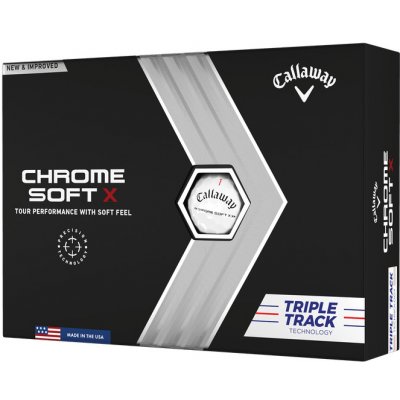 Callaway CHROME SOFT X 22, biele, Triple Track 3 ks