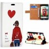 Peňaženkové puzdro Back of Girl & Red Heart Balloon na LG F60