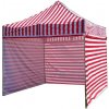 Záhradný párty stan PROFI STEEL 3 x 3 - červeno-biela pruhovaná