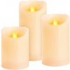 MagicHome Vianoce Sviečky MagicHome Vianoce, sada 3 ks, LED, 3xAAA, pravý vosk, jednoduché svietenie, časovač, pohyblivý plameň, 7,5x10 12,5 15