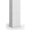 Kovová šatníková skrinka S1, 2-dverová, 1850 x 600 x 500 mm, otočný zámok, laminované dvere, biela