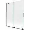MEXEN/S - Velar Dvojkrídlová posuvná vaňová zástena 140 x 150 cm, transparent, čierna 896-140-000-01-70