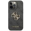 Púzdro Guess PU 4G Metal Logo iPhone 13 Pro Max sivé