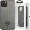 Guess iPhone 13 SaffianoTriangle Logo strieborné