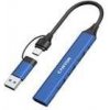 Canyon DS-02, USB-C Hub, 4 porty, 3xUSB 2.0 480Mbps, 1xUSB 3.0, 5Gbps, USB-C/USB-A adaptér, modrá (CNS-TDS02BL)