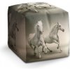 Sablio Taburet Dva biele kone: 40x40x40 cm