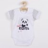 Dojčenské body s krátkym rukávom New Baby Panda Farba: Sivá, Veľkosť: 80 (9-12m)