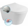 Sapho AVVA CLEANWASH závesná WC misa s bidet. spŕškou, Rimless, 35,5x53cm, biela 100312