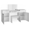 Vicco Vanity table Irma, 190 cm with bench, Biela High Gloss