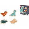 Janod Drevené vkladacie puzzle Dinosaury 4v1 Dino