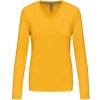 Kariban Tričko K382 s výstřihem do V, dlouhý rukáv, dámské COT20K38220002-yellow M Žlutá