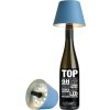 Sompex Stolná LED lampa na fľašu Top 12,5 cm, modrá