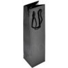 Darčeková papierová taška SHINE na víno 10x40x10 cm, čierna, bavlnené ucho