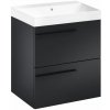 Luafen Ardo Skříňka s umyvadlem 60 cm, černá mat, madlo černá mat ARDO60CMC 1 set