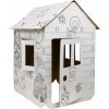JOKO Detský Kartónový, Papierový domček s otváracími dverami 98 cm x 58 cm x 77 cm s Koňmi