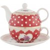 Clayre & Eef Kanvička so šálkou a tanierikom MADAME Dottie - 0.4 L - Clayre & Eef