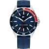 Športovo-elegantné Pánske Hodinky TOMMY HILFIGER 1792009 (43 mm) – šedé puzdro modrý silikónový remienok