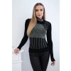 Viscose blouse with zircon motif black čierna One size Kesi 5907302916907