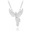 MINET Strieborný náhrdelník ANJEL so zirkónmi