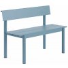 Muuto Linear Steel Bench s opierkou 110 cm pale blue