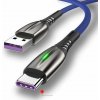 Bomba USB Type C TURBO 5A rýchlonabíjací + data LED kábel Farba: Modrá, Dĺžka: 2M