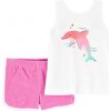 Carter's Set 2dielny tričko na ramienka kraťasy Pink Dolphin dievča