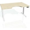 Pracovný stôl Motion Ergo, PO, 2S, 160x70,5-120,5x90 cm, agát/biela - 1 kus - 1 KS - pamäťové - 60 mesiacov - elektrický polohovateľný - stôl - 90 cm - Hobis - Motion Ergo - 160 cm - 70,5 - 120,5 cm -