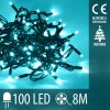 Vianočná led svetelná reťaz vnútorná - 100led - 8m tyrkysová