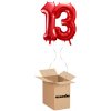 HeliumKing Balónový box - Narodeninové číslo 13 červený 86 cm