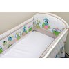 Mantinel do postieľky biely s béžovou - Papagáje, 360 cm dlhý