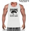 Pánske tielko RANGER® - motív Rybárčenie 20 M Biela